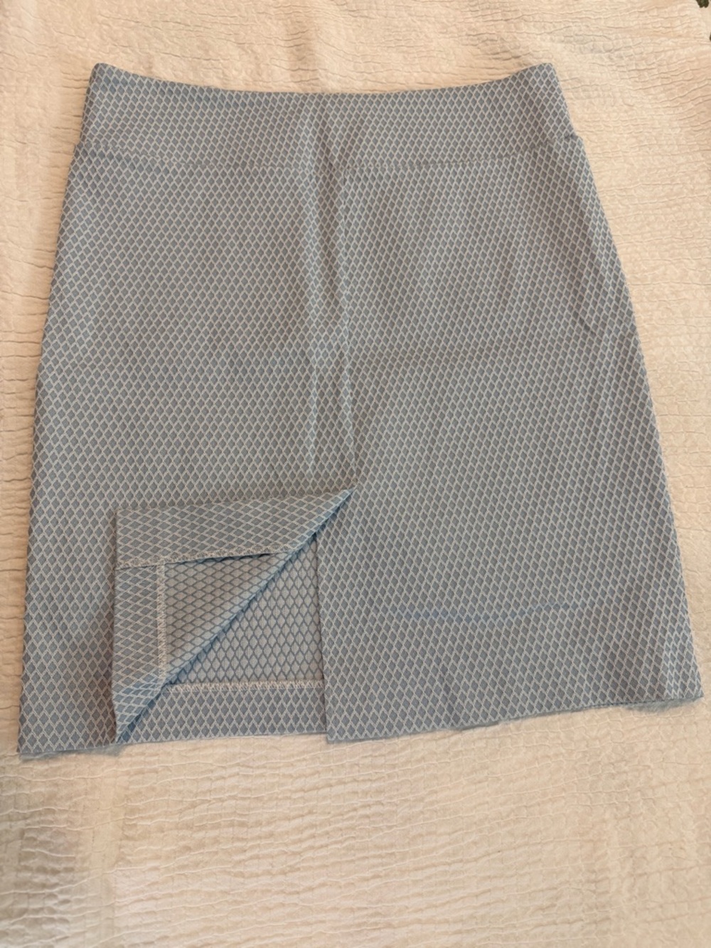 Margaret M Light Blue Diamond-Textured Pencil Skirt - Picture 5 of 7